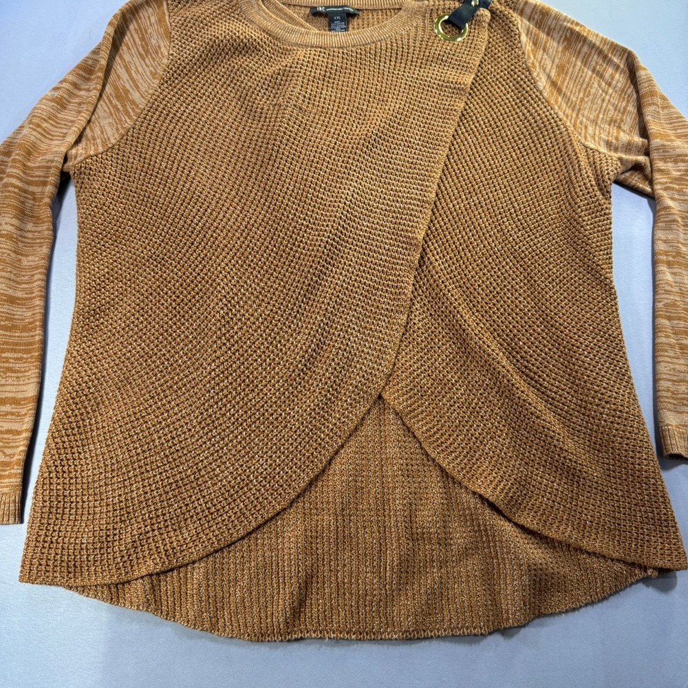 INC International Concepts Womens XXL Crossover Grommet Sweater Cognac Brown - Picture 5 of 10